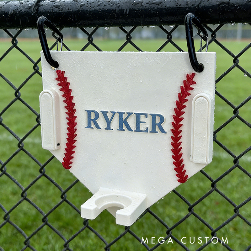 Personalized 3D-Printed Baseball Dugout Organizer for Helmets, Gloves, and Bats with Custom Name for Baseball Players
