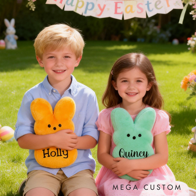 Personalized Cute Easter Marshmallow Bunny Plush Toy an Easter Gift for Children Easter Gifts for Kids