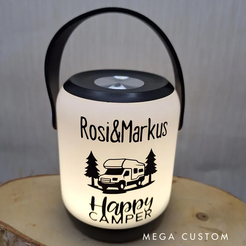 Personalized Table Lamp for Motorhome Caravan Custom LED Camping Lamp Gifts for Outdoor Adventure Enthusiasts