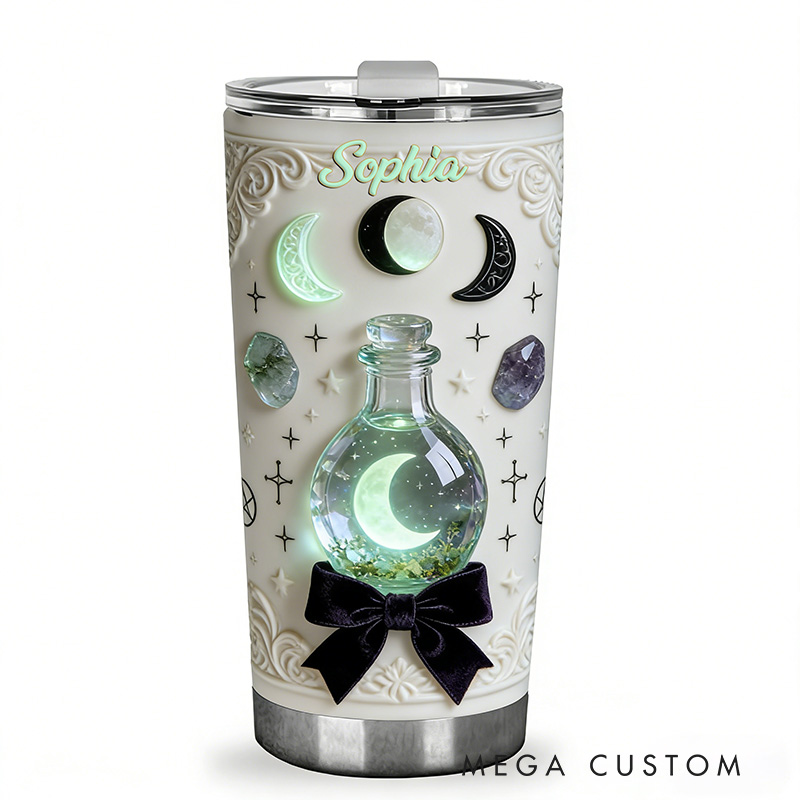Personalized 2D Flat Potion Moonlight 20oz Tumbler Custom Magic Witch Themed Tumbler for Magic Lovers