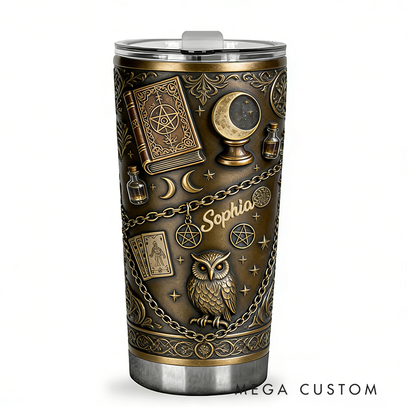 Personalized 2D Flat Arcane Relics 20oz Tumbler Custom Magic Witch Themed Tumbler for Magic Lovers