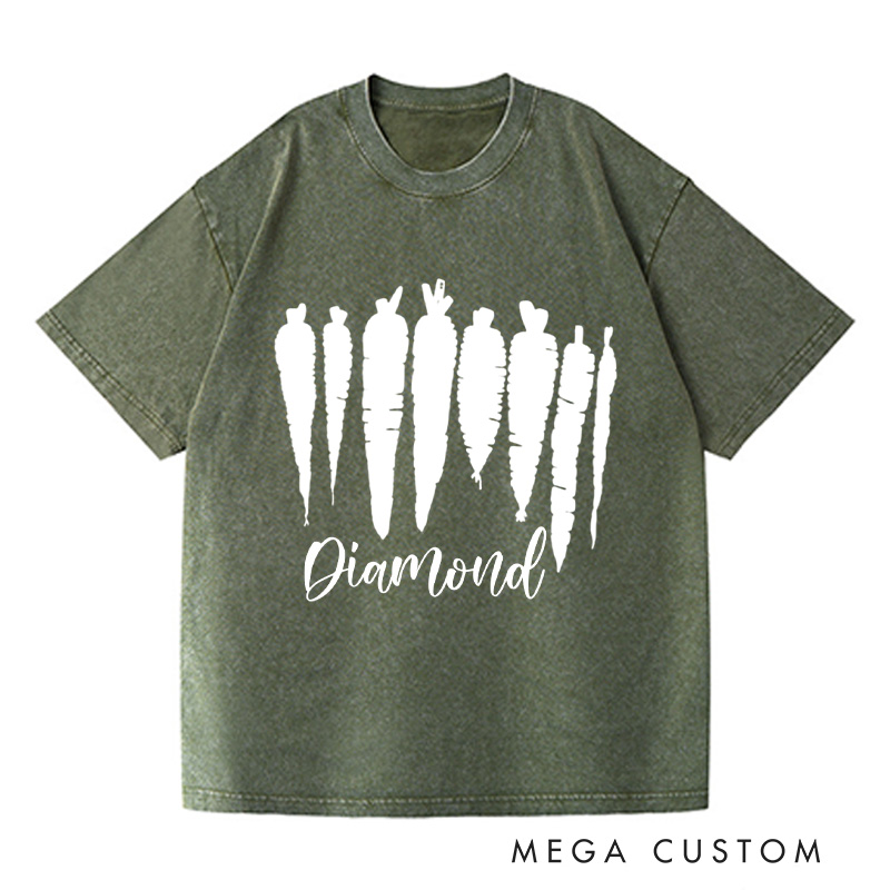 Personalized Carrot Washed T-Shirts Food Shirt Vegetable Shirt Foodie Gift Gardening Gift Farmer Gift Plant Lover Gift