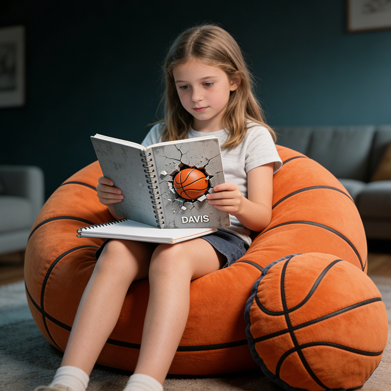 Personalized Basketball Sports Broken Effect Notebook with Custom Name for Basketball Fans or Students