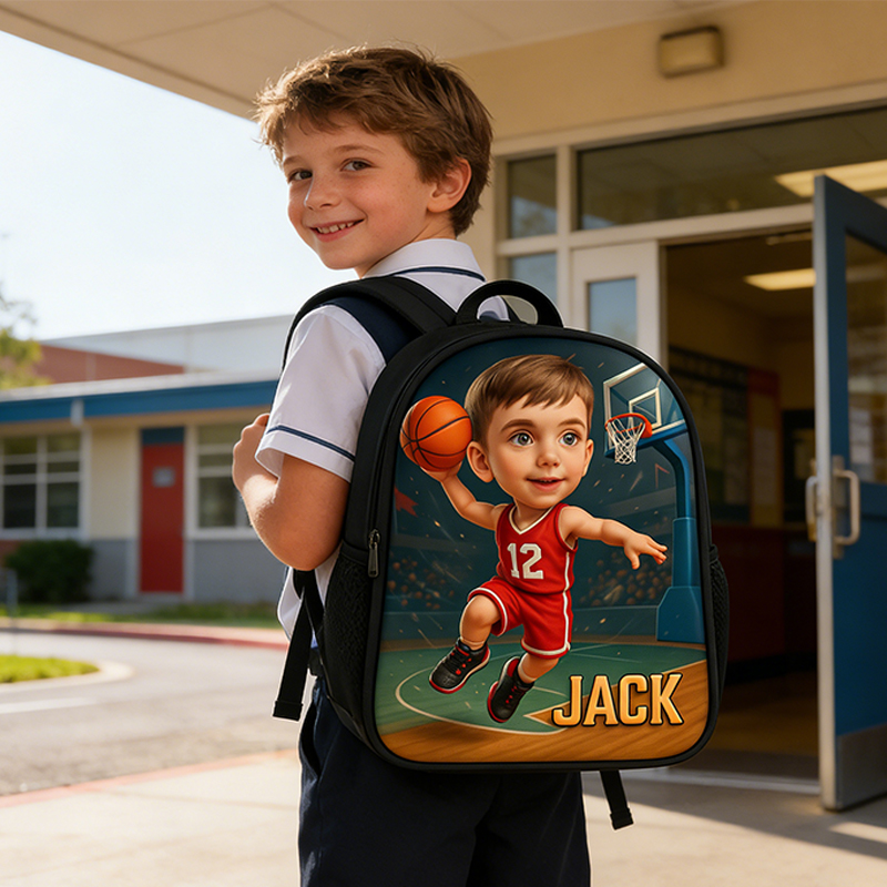 Personalized Basketball Backpack with Custom Name for Kids Who Love the Game 