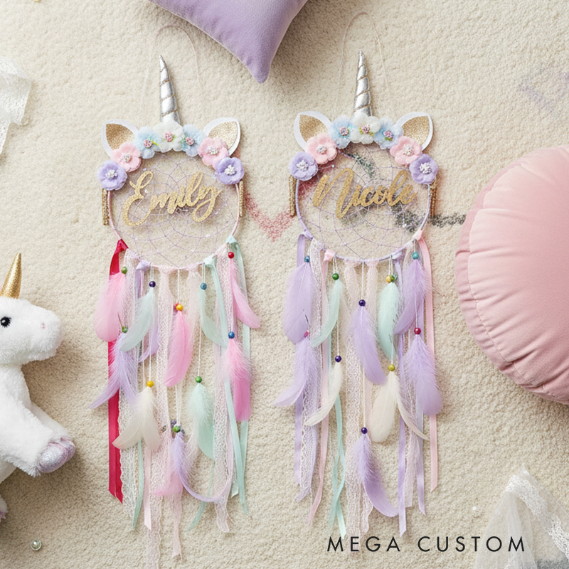 Personalized Dream Horse Dreamcatcher Custom Name Handmade Gift for Kids & Babies