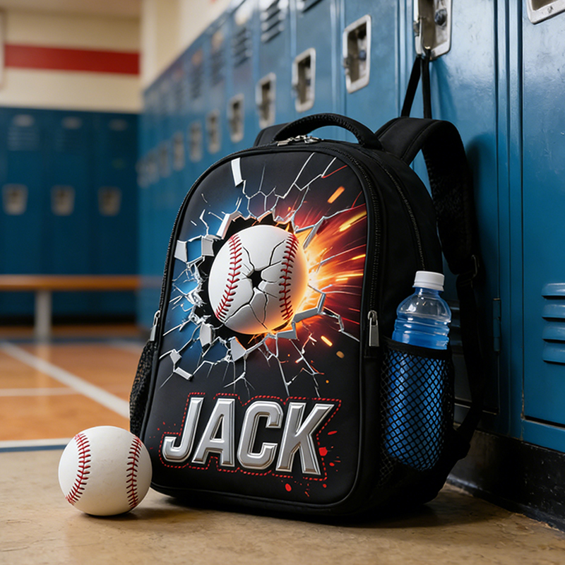 Personalized Baseball Explosion Backpack with Custom Name for Sports Fans  