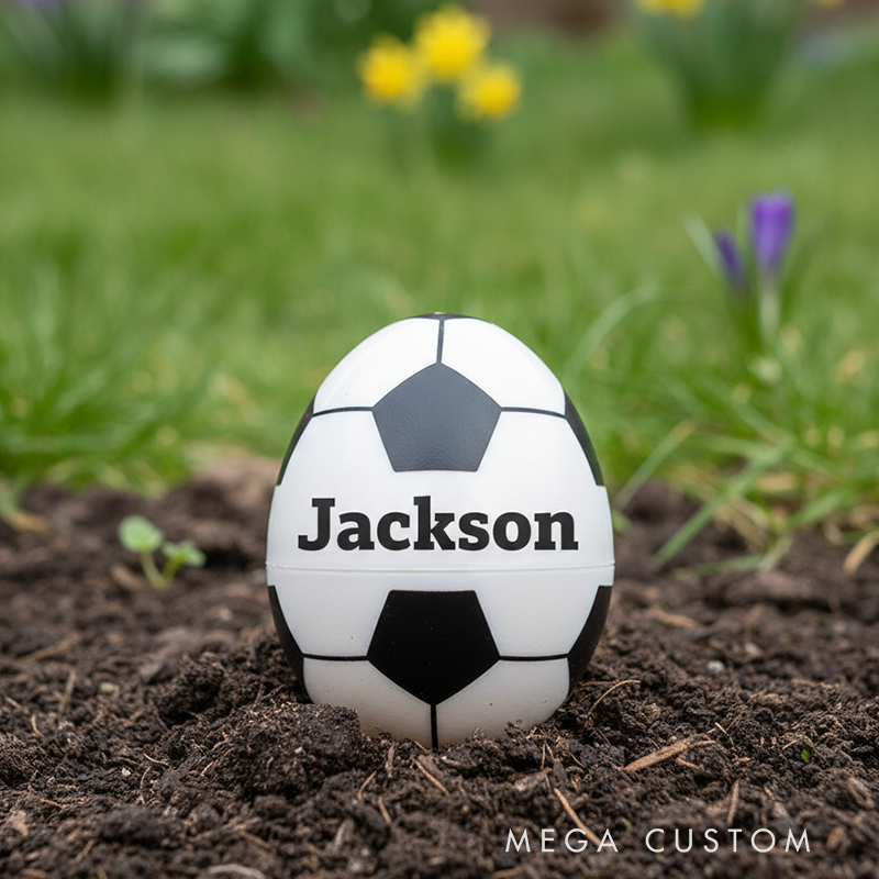 Personalized Football-Themed Easter Egg Custom Name Plastic Children's Gift Easter Basket Stuffer