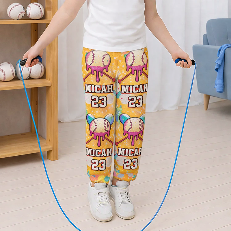 Personalized Baseball Pajama Pants Custom Name and Number for Fans