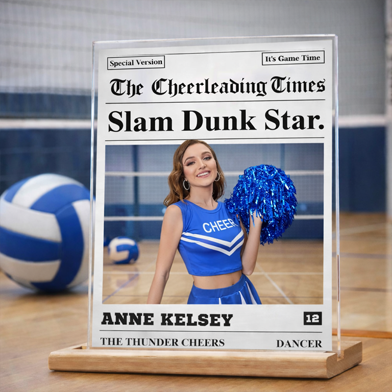 Personalized Cheerleading Magazine Cover Custom Photo and Name Display