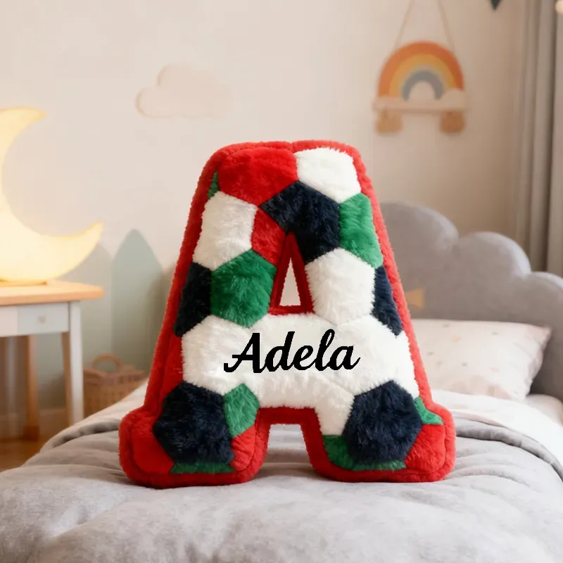 Personalized 2026 World Cup Soccer Letter Pillow with Custom Name for Soccer Fans