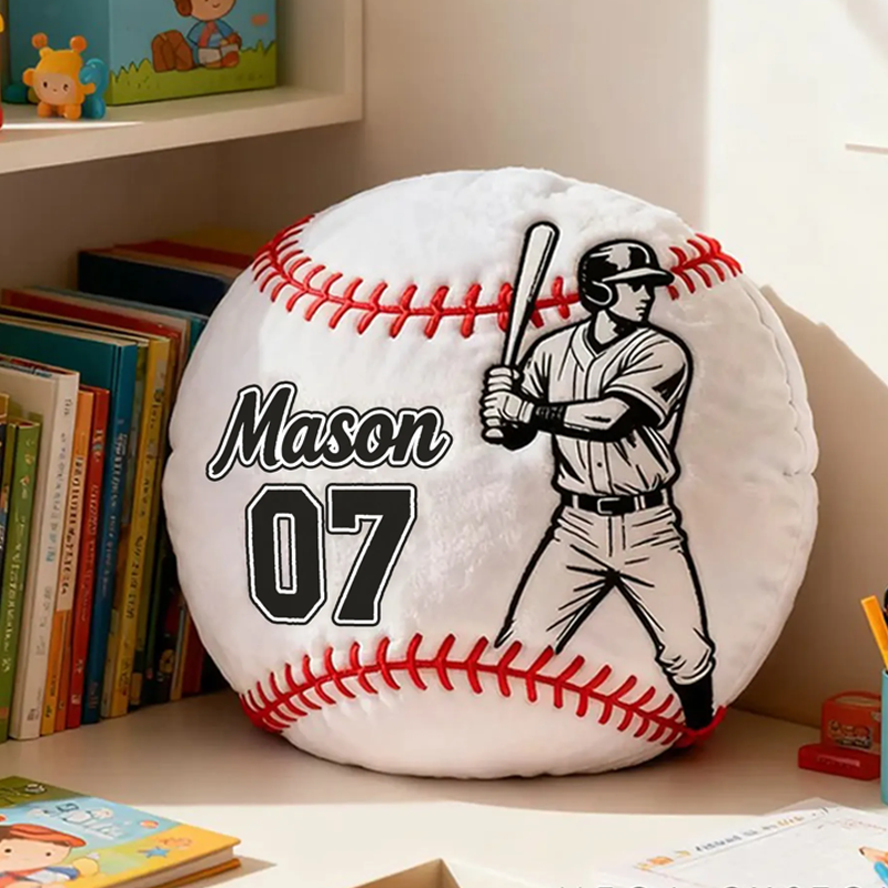 Personalized Baseball Pillow with Custom Name and Player Graphic Gift for kids or Teammates