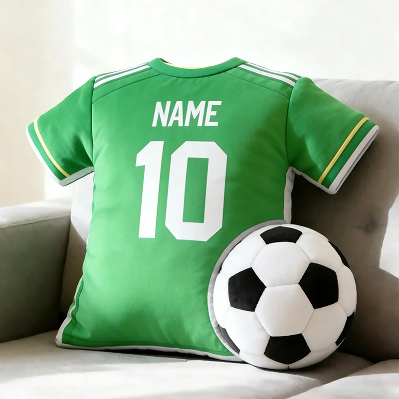 Personalized Graphic3DPrint Soccer Jersey Pillow with Custom Name and Number for Fans