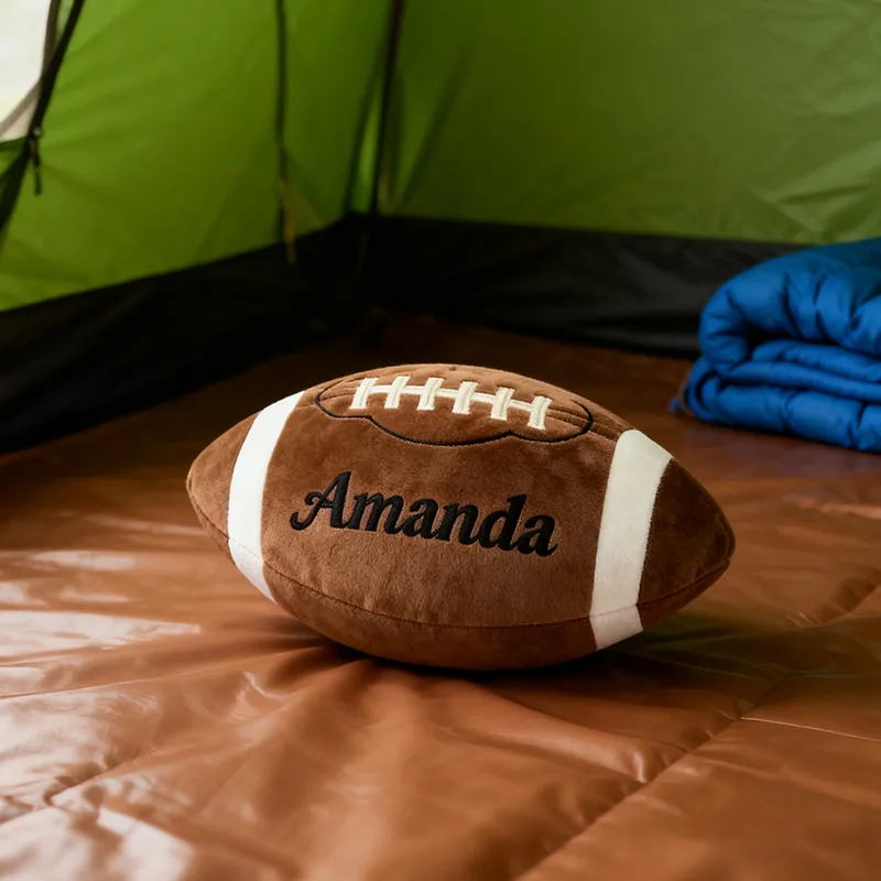 Personalized Football Shaped Pillow with Custom Name for Sports Fans and Kids
