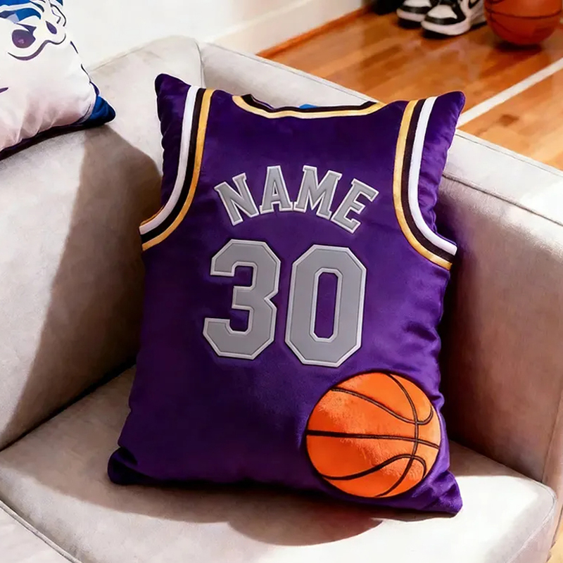 Personalized Graphic3DPrint Basketball Jersey Pillow with Custom Name and Number for Fans