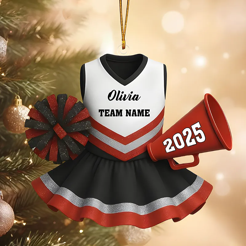 Personalized Cheerleading Christmas Ornament Custom Name, Team, and Year Christmas Decoration
