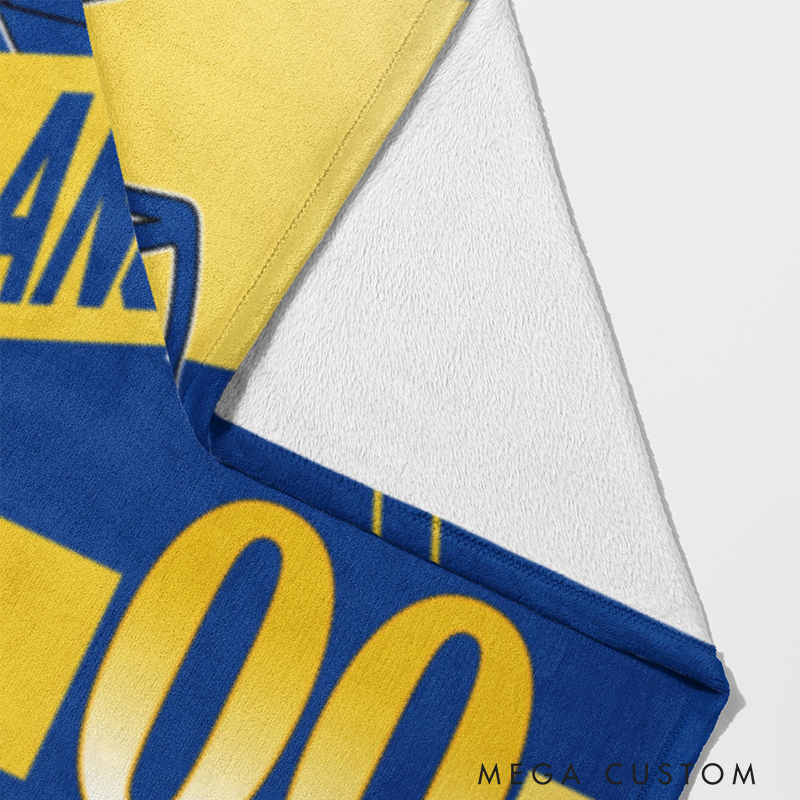 Personalized Football Blanket Custom Name and Number for Game Day Enthusiasts  