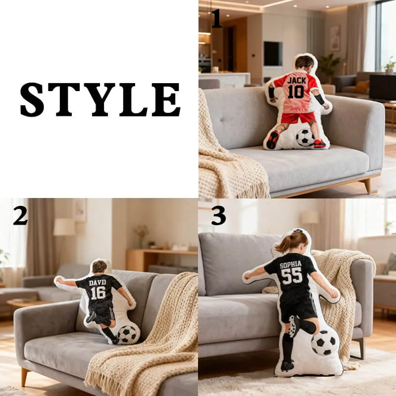 Personalized Soccer Player Pillow with Custom Name and Number