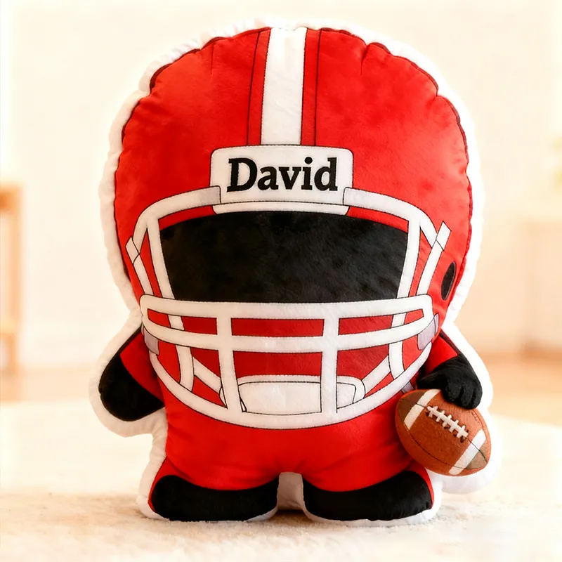 Personalized Football Player Pillow with Custom Name Perfect for Christmas