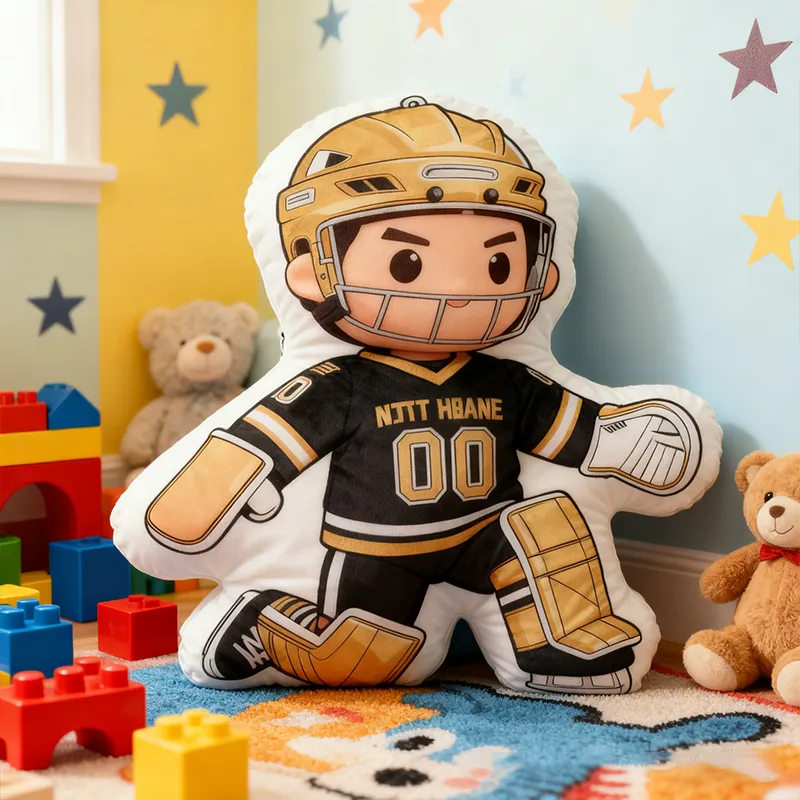 Personalized Ice Hockey Goalie Pillow with Custom Name and Number Perfect for Hockey Fans