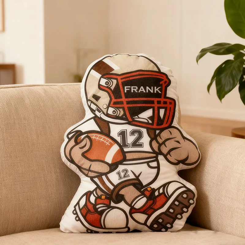 Personalized Football Player Pillow with Custom Name and Number Design