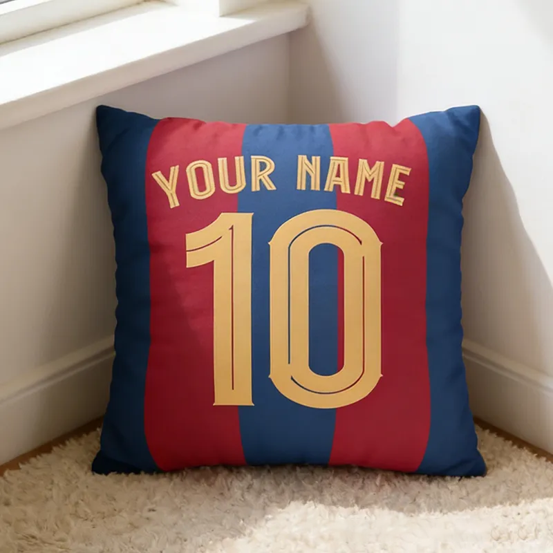 Personalized Soccer Jersey Pillow with Custom Name and Number Design