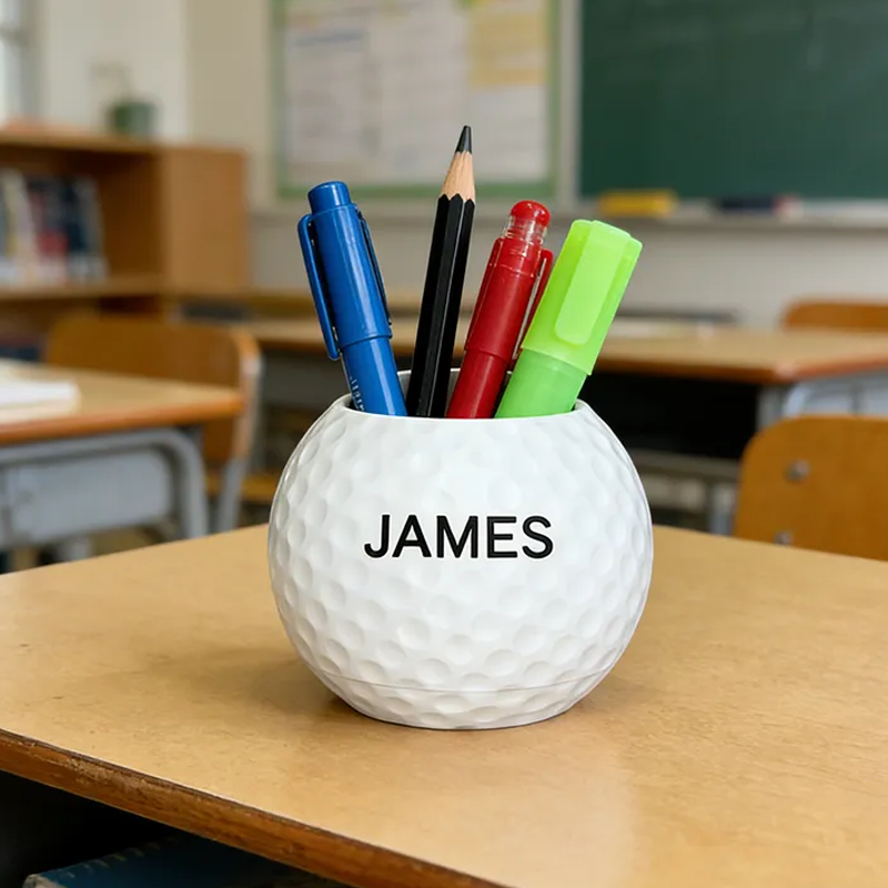 Personalized Golf Ball Pen Holder Featuring Your Custom Name Design