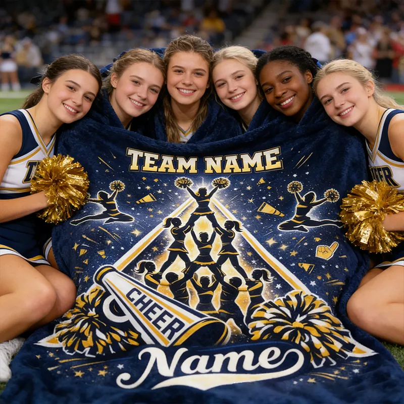 Personalized Cheerleading Team Blanket with Custom Name for Ultimate Spirit