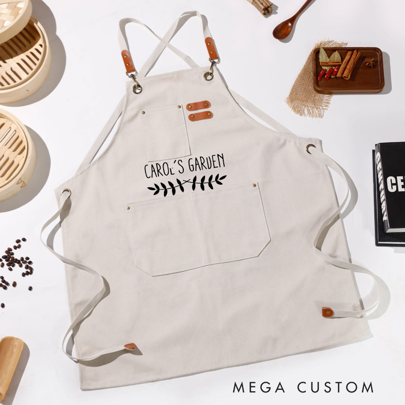 Personalized Canvas Aprons with Name Green Planting Apron Gardening Apron with Pockets Outdoor Aprons Custom Gardener Gifts