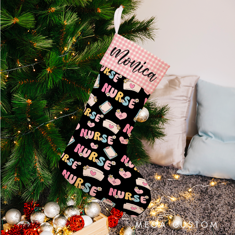 Personalized Nurse Themed Christmas Stocking