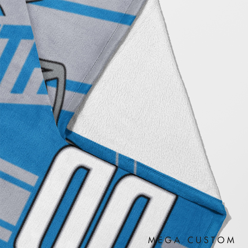 Personalized Football Team Blanket with Custom Name and Number