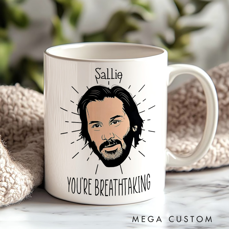 Personalized You're Breathtaking Movie Star Mug Hollywood Movie Lover Mug Funny Face Mug