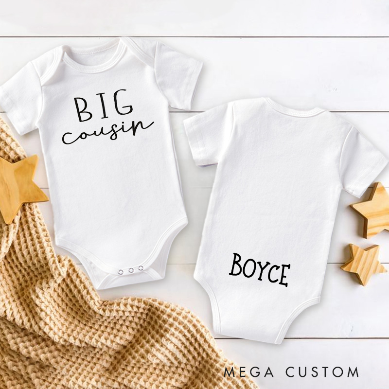 Personalized Big Cousin Minimalist Name Baby Onesie Baby Gift