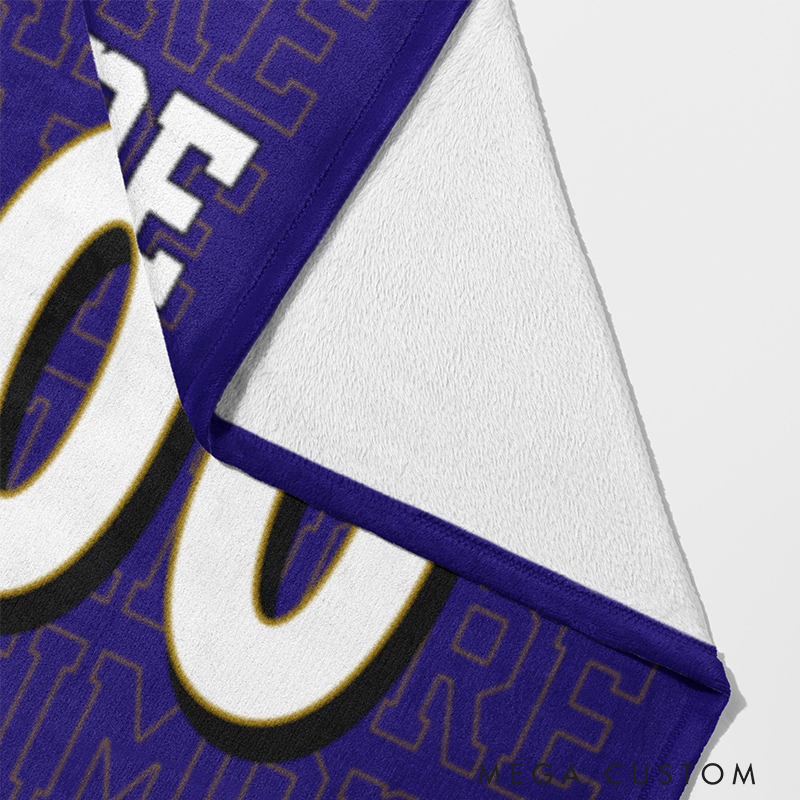 Personalized Football Player Blanket with Your Name and Team Colors  