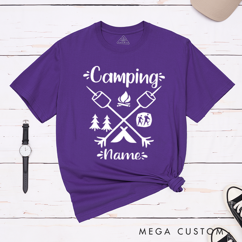 Personalized Adventure Outdoors Camping T-Shirt Travel Hiking Shirt Gift for Outdoors Lover