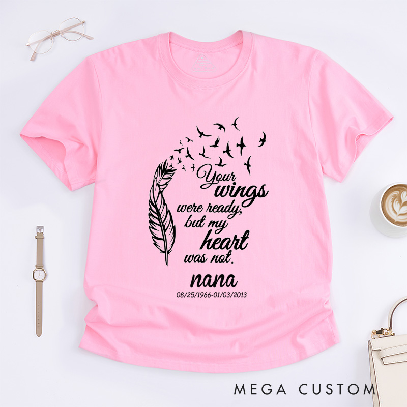 Personalized In Memory Of a Lost Loved One Shirt Custom Name And Dates Memorial Bereavement Shirt Rest in Heaven Tee Tops