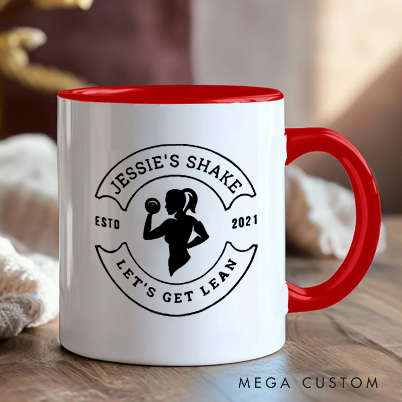 Personalized Fitness Mug with Lets Get Lean Shake Design Gift Motivational Coffee Cup for Fitness Enthusiasts Bodybuilders and Gym Lovers