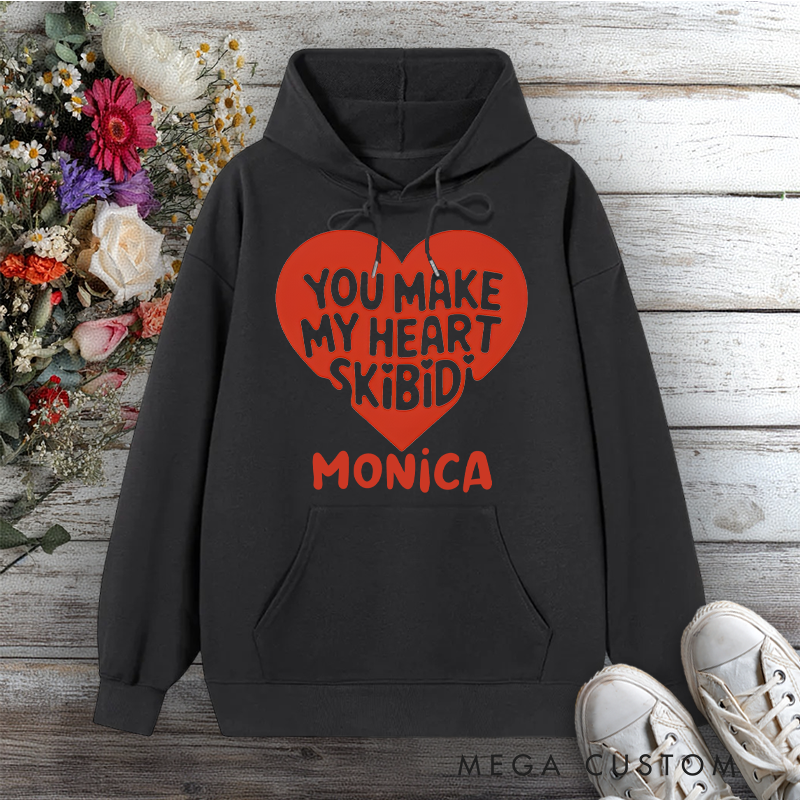 Personalized Hoodies for Nurse You Make My Heart Skibidi Design Hoodies International Nurse Day Gift
