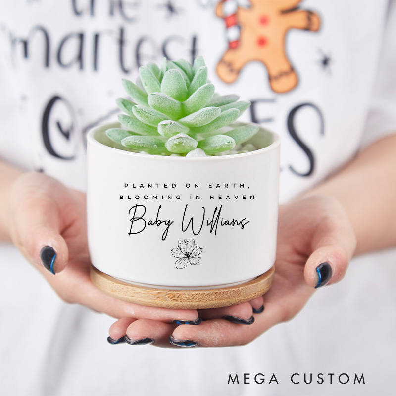 Personalized Memorial Planter for Baby Loss Remembrance Infant Loss Memorial Flower Pot Custom Condolences Gift Planted on Earth Blooming