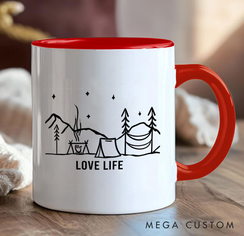 Personalized Couple Mountain Camping Mug Hiking Mug Gift for Travel Outdoors Lovers