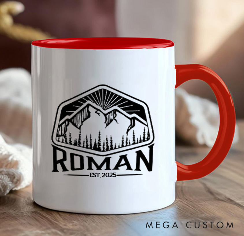 Personalized Campfire Mug Mountain Adventurers Camping Hiking Mug Gift for Outdoors Nature Lovers