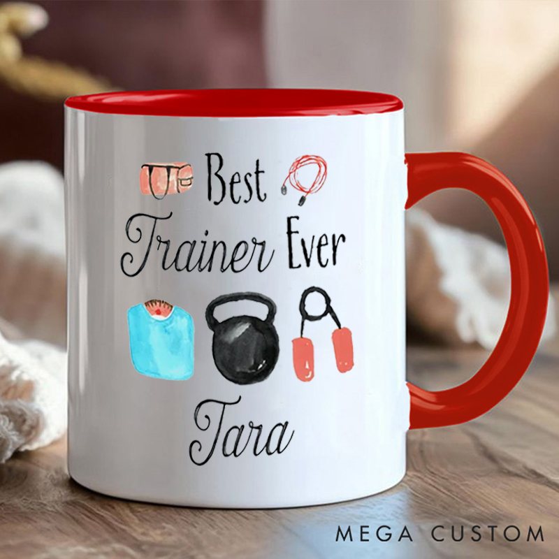 Personalized Personal Trainer Mug with Fitness Coach Mug Gift Motivational Coffee Cup for Fitness Enthusiasts Bodybuilders and Gym Lovers