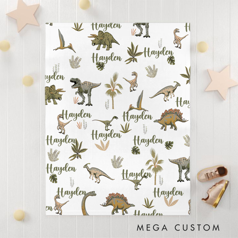 Personalized Animal Names Pattern Baby Blanket Featuring Adorable Animals With Educational Names Baby Blanket  