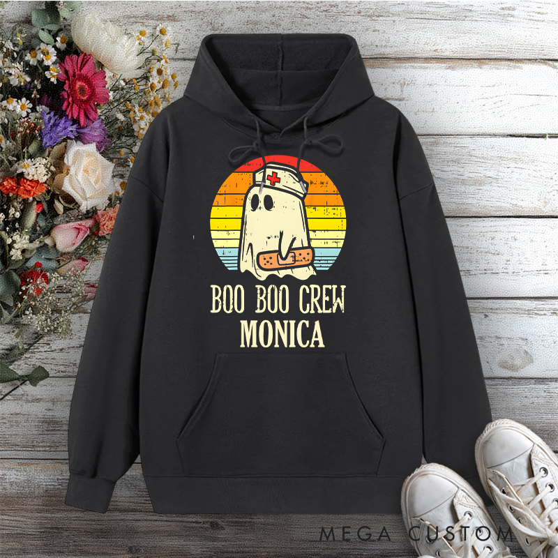 Personalized Hoodies for Nurse Boo Boo Crew Spooky Care Design Hoodies International Nurse Day Gift