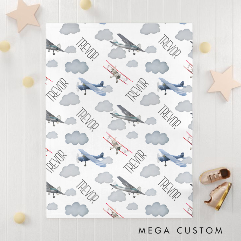 Personalized Feeding Time Baby Blanket Featuring Fun Feeding-Themed Illustrations For Everyday Comfort Baby Blanket  