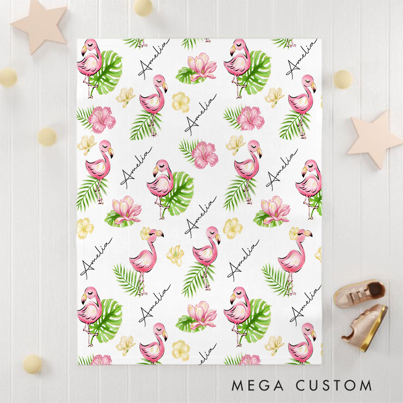 Personalized Floral Garden Pattern Baby Blanket Highlighting A Lovely Floral Garden Design For Charm Baby Blanket  