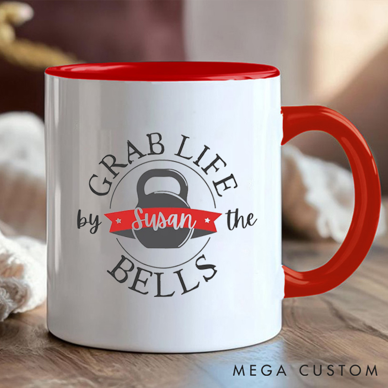 Personalized Kettlebell Coffee Cup Mug with Custom Name Gift Motivational Coffee Cup for Fitness Enthusiasts Bodybuilders and Gym Lovers