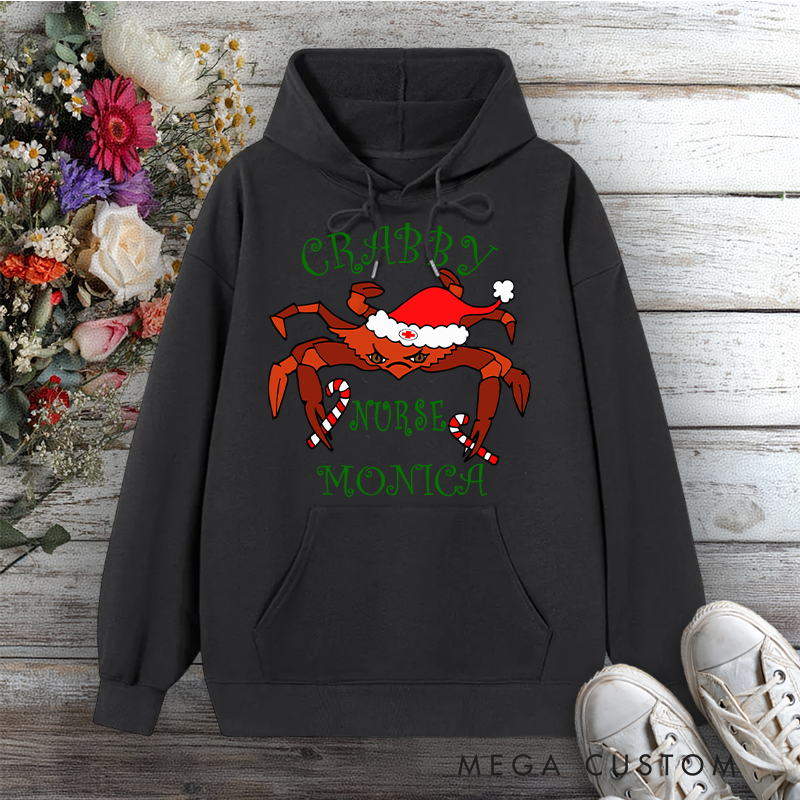 Personalized Hoodies for Nurse Crabby Nurse Holiday Edition Design Hoodies International Nurse Day Gift