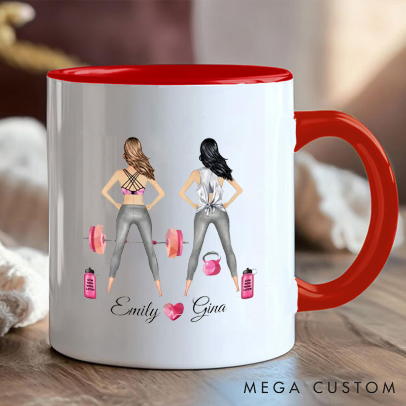 Personalized Squat Gym Buddy Coffee Cup Mug with Double Sided Gift Motivational Coffee Cup for Fitness Enthusiasts Bodybuilders and Gym Lovers