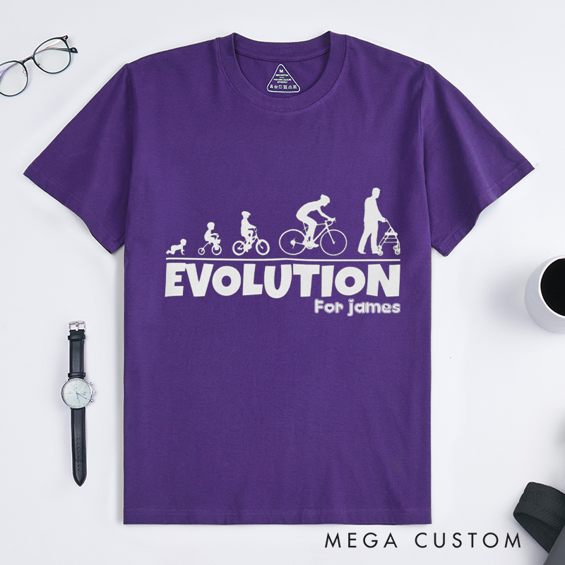Personalized Evolution Cycling T-Shirt with a Creative Evolution for Outdoor Adventures Riding Cycling Biking Enthusiasts