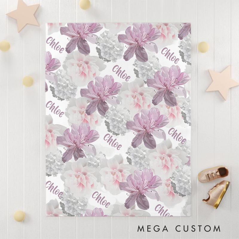 Personalized Butterfly Pattern Baby Blanket Featuring Delicate Butterfly Illustrations And Soft Colors Baby Blanket  